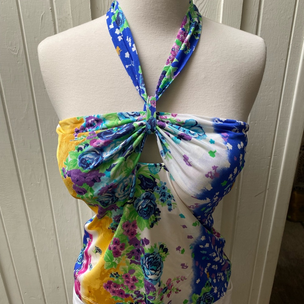 Versace Floral Halter Top
